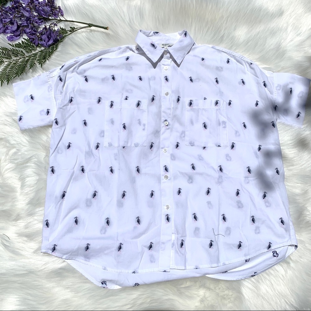 Madewell Penguin Courier Button Down Blouse